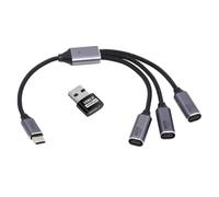 chenyang Câble répartiteur USB 2.0 3 en 1, câble USB C 1 vers 3 HUB compatible alimentation/données/OTG pour téléphone, tablette, ordinateur portable 26 cm