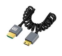 chenyang Câble spiralé HDMI 2.1, HDMI mâle vers mini HDMI mâle 8K @ 60 Hz 4K @ 120 Hz 48 Gbps Câble plaqué or ultra rapide 1,0 m pour téléviseur, moniteur, ordinateur