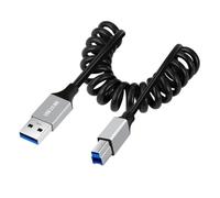 chenyang Câble spiralé USB 3.0 A mâle vers fiche B mâle haute vitesse de transfert de données 3,28 pieds pour téléphone/ordinateur portable/clé USB