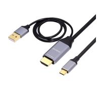 chenyang Câble tressé USB C vers HDMI 1.4 plaqué or avec alimentation USB prend en charge 4K @ 60 Hz, 2K @ 144 Hz, transmission unidirectionnelle (ne prend pas en charge Thunderbolt 3/4) 1,8 m
