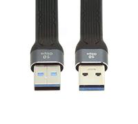 Chenyang Câble USB 3.0 court, Câble d'extension USB 3.1 3.0 Type A Mâle vers Mâle plat et fin FPC de 13 cm 10 Go/s pour ordinateur portable et de bureau