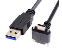 chenyang Câble USB 3.0 vers USB C coudé à 90 degrés pour caméra industrielle avec connecteur à vis pour montage sur panneau 1.2M