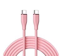 chenyang Câble USB C vers C en silicone, USB 2.0 de type C PD 65 W, câble d'extension de données à charge rapide, compatible avec iPhone 15 rose, 1 m