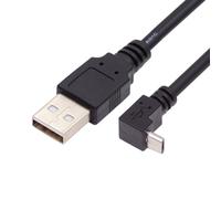 ChenYang - Câble USB vers Micro USB 5 broches - Connecteur USB 2.0 vers connecteur Micro USB - Charge et transfert de données - Câble d'extension angulaire à 90 degrés vers le haut - 1,5 m / 4,92