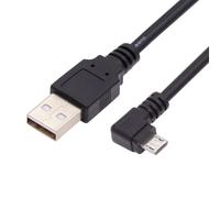 chenyang Câble USB vers Micro USB, USB 2.0 Mâle vers Micro USB 5 Broches Mâle Charge Transfert de Données Câble d'Extension Coudé à 90 Degrés Gauche 0,32 Pieds/0,1M