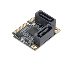 chenyang Carte Adaptatrice Mini PCIE vers 2 SATA 3.0 pour Carte d'extension de Port de Disque Dur SATA de Carte Mère