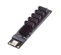 Chenyang Carte d'extension de multiplicateur de port USB 3.1 Gen 2 vers 5 SATA 3.0 pour carte mère, extension de port de disque dur SATA avec chipset JMB575 JMS580