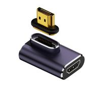 chenyang Connecteur magnétique HDMI 2.1, HDMI mâle vers femelle coudé à 90 degrés vers la gauche 8K @ 60Hz 4K @ 120Hz 48 Gbps Haute vitesse Adaptateur de changement de genre plaqué or