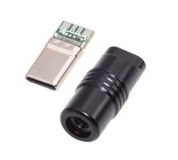 chenyang Connecteur USB C DIY en alliage d'aluminium USB 3.0 type C - Réparation de connecteur - Adaptateur de soudure de rechange pour câbles d'un diamètre extérieur de 4,0 à 6,0 mm - Noir