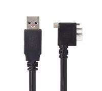 Chenyang CY Câble de données Micro USB à vis vers 3.0 pour caméra Industrielle 3 m, 4,8 m, coudé à 90 degrés vers Le Haut, coudé à Gauche et à Droite (3m, Angle Gauche)