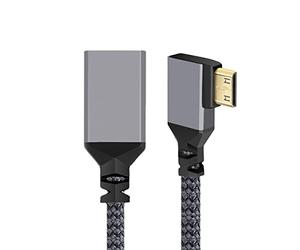 chenyang CY Câble d'extension mini HDMI vers HDMI, mini HDMI 1.4 mâle vers HDMI femelle 4K, coudé à gauche à 90 degrés
