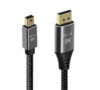 chenyang CY Câble Mini DisplayPort vers DisplayPort, Mini DP vers DP, Câble DisplayPort 4K 8K pour PC vidéo, ordinateur portable, TV (1.0)