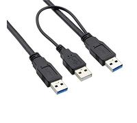 chenyang CY Câble USB 3.0, USB 3.0 Type A mâle vers mâle Câble d'extension de données avec câble d'alimentation pour disque dur externe