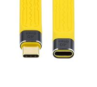 chenyang CY Câble USB C vers USB C, Câble d'extension USB C USB4 Connecteur fin et plat vers prise 40Gbps avec charge 100W et 8K@60Hz Compatible avec Thunderbolt3/4 13cm Jaune