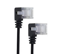 Chenyang CY RJ45 UTP Câble réseau Ethernet, LAN, coudé à gauche, compatible avec Cat6, Cat6a, pour routeur d'ordinateur portable, TV-Box, ultra slim, 25 cm