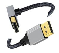 Chenyang DisplayPort Câble Courbé à 90 Degrés, 4K@60Hz 2K@144Hz Haute Vitesse Plaqué Or Tressé 1,0 m