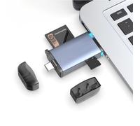 ChenYang Lecteur de carte mémoire UHS-II 4.O SD/TF, 2 en 1 USB A/C haute vitesse pour SDHC/SDXC/Micro SD/Micro SDHC/Micro SDXC