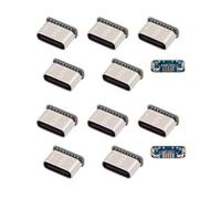 chenyang Lot de 10 connecteurs USB C à monter soi-même, micro USB 5 broches vers USB C femelle, pour réparation de rechange, avec configuration standard des broches / réversibles