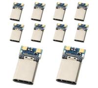 chenyang Lot de 10 connecteurs USB C DIY USB 3.1 type C 24 broches pour réparation avec carte de circuit imprimé