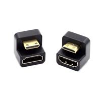 chenyang Lot de 2 adaptateurs convertisseur mini HDMI mâle vers HDMI femelle 4K @ 60 Hz coudé à 180 degrés