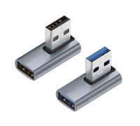 chenyang Lot de 2 adaptateurs USB 3.0/3.1 USB 3.0/3.1 Type A mâle vers femelle adaptateur coudé à 90 degrés