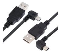 chenyang Lot de 2 câbles mini USB, USB 2.0 mâle vers mini USB 5 broches mâle coudé à 90 degrés câble d'extension de transfert de données noir 0,5m