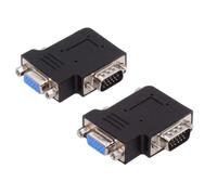 chenyang Lot de 2 connecteurs VGA, VGA SVGA D-Sub HDB15Pin 90 degrés gauche/droite, adaptateur de connexion pour moniteur/projecteur/graphique