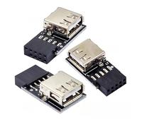 chenyang Lot de 3 adaptateurs convertisseur de carte mère 9 broches/10 broches vers USB 2.0 type A femelle