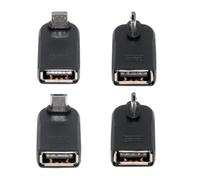 chenyang Lot de 4 adaptateurs USB vers micro USB OTG, micro USB mâle vers USB 2.0 femelle coudé à 90 degrés pour clavier, souris, manette de jeu, répartiteur, lecteur flash