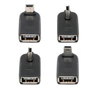 chenyang Lot de 4 adaptateurs USB vers mini USB OTG, mini USB mâle vers USB 2.0 femelle coudé à 90 degrés pour clavier, souris, manette de jeu, répartiteur, lecteur flash