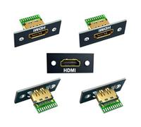 chenyang Lot de 5 connecteurs HDMI DIY HDMI 2.1 8 K 19 broches plaqués or pour réparation de rechange avec trou de vis pour montage sur tableau électrique