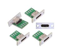 chenyang Lot de 5 connecteurs USB C DIY 24 broches femelles de réparation/remplacement adaptateurs de soudure avec trou de vis pour montage sur panneau de commande