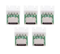 chenyang Lot de 5 connecteurs USB C DIY - Pitch 2,54 mm - 4 broches vers USB 2.0 de type C - Adaptateur de rechange à souder avec socle de plaquette