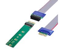 Chenyang NVME AHCI NGFF M-Key SSD vers PCI-E 3.0 1 x 1 adaptateur vertical avec câble d'extension PCI-E x1 mâle vers femelle