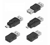 Chenyang Pack de 5 adaptateurs USB 2.0 - Connecteur Micro USB et Mini USB 5 broches vers adaptateur de conversion de données et de charge USB 2.0 OTG