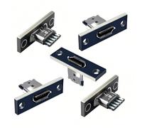 chenyang Pack de 5 adaptateurs USB 2.0 DIY, connecteur Micro USB à 5 broches femelle pour réparation et remplacement, adaptateur à souder avec trou pour vis pour montage sur panneau