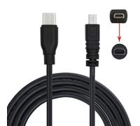 chenyang UC-E6 Câble USB C vers Mini 8 Broches de Charge et de Transfert de données pour Coolpix D5200 D3200 D7200 S2500 S2600 4,92 FT/1,5 m