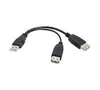 chenyang USB 2.0 A 1 mâle vers 2 Femelles données + câble d'alimentation câble d'extension 20 cm