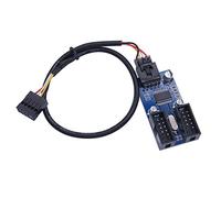 chenyang USB 2.0 Connecteur de panneau avant 9/10Pin 1 vers 2 HUB 9/10Pin Connecteur de carte mère Câble de rallonge et répartiteur