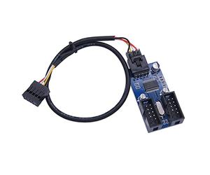 chenyang USB 2.0 Connecteur de panneau avant 9/10Pin 1 vers 2 HUB 9/10Pin Connecteur de carte mère Câble de rallonge et répartiteur