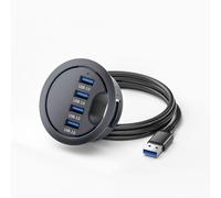 chenyang USB 3.0 Hub encastrable de bureau, hub 4 ports USB 3.0 avec douille de 2,36 pouces (60 mm)