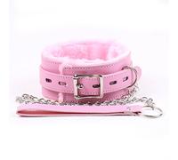 chenyesun Punk Cuir Synthétique Choker Cuir PU Réglable Collieravec laisse amovible Collier ras du cou Collier Choker en Cuir Noir pour Mari et Femme (Poudre)