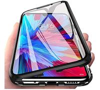CHENYING Coque pour Xiaomi Mi 11 Lite Cover Adsorption Magnétique Housse Métal Bumper Frame Étui Transparent Avant et Arrière Verre Trempé Case 360 Degrés Full Body Protection Coque Cover,Noir