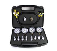 CHENYN Kit de manomètres de Test hydrauliques 10 Mpa/25 Mpa/40 Mpa/60 Mpa 4 manomètres 10 raccords de Test 3 tuyaux de Test avec Mallette de Transport Robuste pour engins de Chantier d'excavatrice
