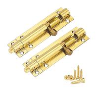 CHENYU 2 Pièces Boulon à Glissière Targette Porte Vintage Targette Acier Inoxydable 3 Pouces Boulons Porte avec Des Vis pour Salle Bain Chambre Placard Balcon et D'autres Endroits (Or)