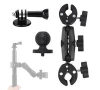 chenyu Support de Parapluie à Double Pince Fixation Clamp Crabe Action Camera Moto Guidon Pivotante à 360° Double Super Clamp avec Magic Arm pour Matériel Photographique Supports D'éclairage