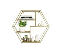 ChenYuNiu Étagère Murale hexagonale étagères Nordiques en Fer forgé Nordique étagères flottantes pour Le Salon Chambre Salle de Bain Noire d'affichage Racks de Rangement Fond décoratif