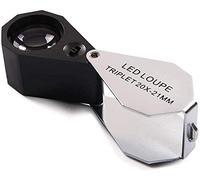 ChenYuNiu Loupe 10X20X30X21 mm Éclairage LED Loupe d'allumage de Bijoux Oeil grossissant pour bijoutiers Bijoux en Pierres précieuses Montre Timbres de Roche Pièces de Monnaie Loupe avec lumière LED
