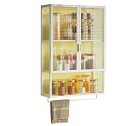 ChenYuNiu Organisateur de l'armoire de Salle de Bain avec Barre de Serviette étagère de Rangement Mural pour la buanderie Cuisine sans Forage requise de vanité de Salle de Bain Black 30x14.5x70cm