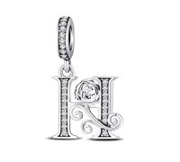 ChenYuTe - Applicable pour les breloques à lettres de bracelet Pandora, Pendentif Rose romantique. Un cadeau de bijou parfait pour soi-même, sa mère, sa fille ou une meilleure amie